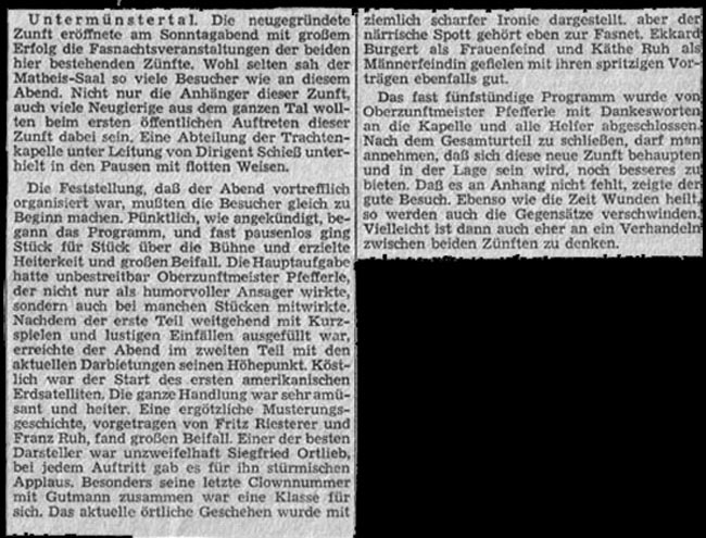 Historische Aufnahme aus dem Gründungsjahr der Zunft